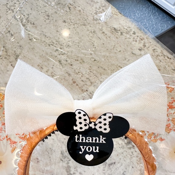 Floral Mouse Ears Headband with Bow - Picture 7 of 11